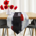 Black and White Table Runner 13x72 Inch Modern Abstract Art Painting Kitchen by ZCHOMI