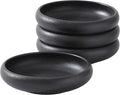 Uaral Japanese Salad Plate, Stoneware Black Plate Set, Appetizer Plates Set of 4 by Uaral