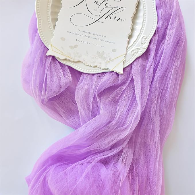 Lilac Cheesecloth Table Runner Cheese Cloth Wedding Birthday Party Decor | 10Ft - Image 2