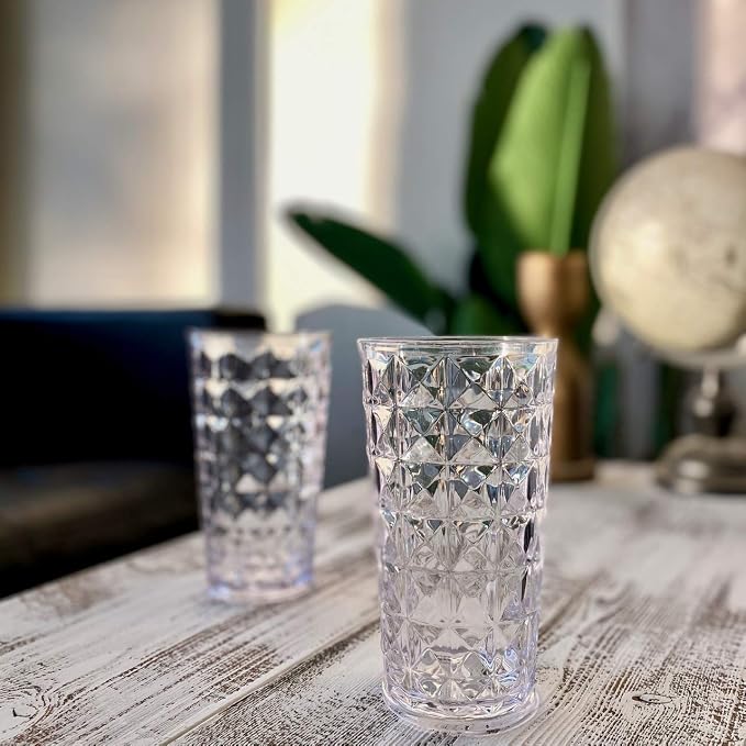 KLIFA- CUPID- 21 ounce, Acrylic Drinking Glasses Highball, Stackable Plastic - Image 2