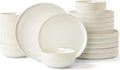 Dinnerware Sets, 18 Pieces Stoneware Plates and Bowls Set, Reactive Glaze Ceramic Dishes Set Scratch Resistant, Kitchen Dinner Set Dishwasher & Microwave Safe, Service for 6