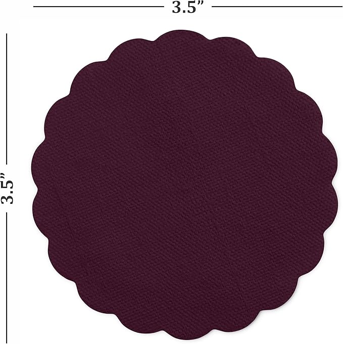 Disposable Plum Paper Coasters for Drinks, 3.5 Inch Round Coasters for Bar, Cocktail, Beverage, Wine Or Event, 500 Pack Bulk