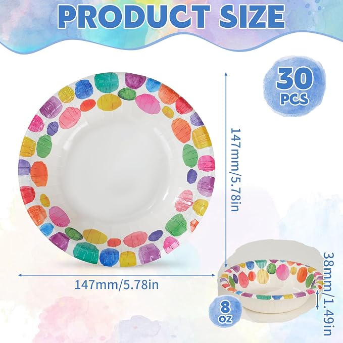 30 Pcs Small Paper Bowls, 8 oz Disposable Bowls, Soak Proof, Cut Proof - Image 2