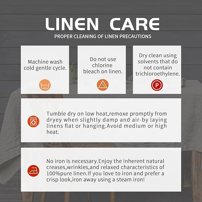 EVERLY Pure Linen Hemstitch Tablecloth,100% Stonewashed French Linen tablecloths for Kitchen Dining Rectangle Tables,60x120Inch Machine Washable Christmas Thanksgiving Organic Tablecloth-Natural Linen