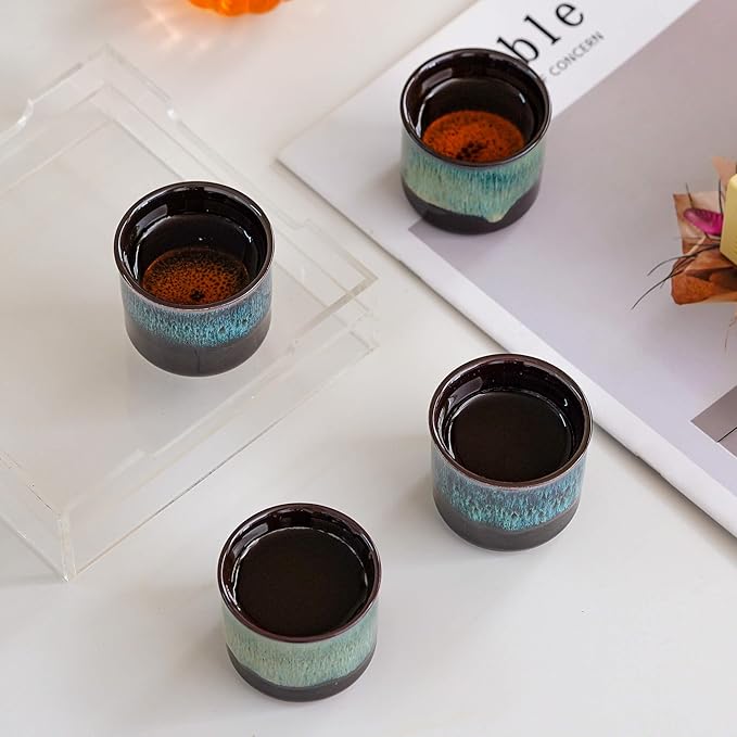 Espresso Cups Set of 2, Ceramic Espresso Cups, Expresso Shots Cups, 2.5oz Tea - Image 4