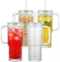 20 oz Glass Tumbler with Lid and Straw, Glass Iced Coffee Cups, Spill-proof by Unknown