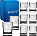 Personalized Square Shot Glasses Set of 8 Black Bottom 2oz Engraved Initial and Name Custom Gifts, Weddings, Birthdays, Party, Event, Decorations
