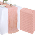 12 Pack 10Ft Blush Pink Cheesecloth Table Runner 23 x 120 Inch | Gauze Rustic by CKIKU
