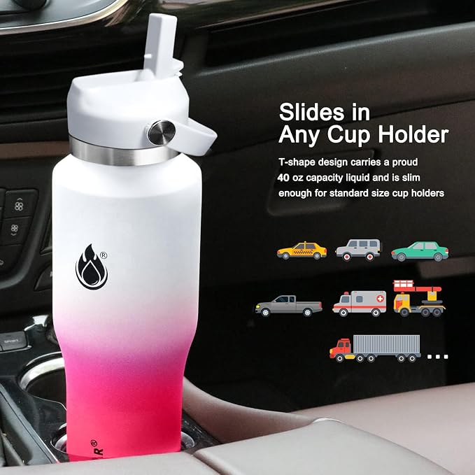 SENDESTAR 40oz Stainless Steel Water Bottle, Double Wall Vacuum Insulated Bottle - Image 5