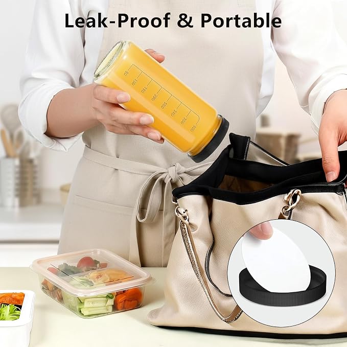 Ruckae 16oz 8 Pack Juice Bottles, Glass Bottles Juicing - Image 3