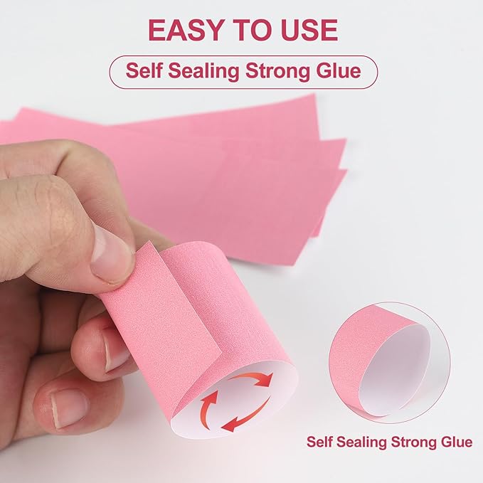 Germiwipe Paper Napkin Band Box of 500,Napkin Rings Self Adhesive,Silverware Wraps Bands Perfect for Birthday Parties, Weddings, Family Reunion & Events(Pink-500pcs)