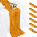 6 Pack Gold Cheesecloth Table Runner 22 x 120 Inch | 10FT Long Sheer Cheese by Fwxdbwyl