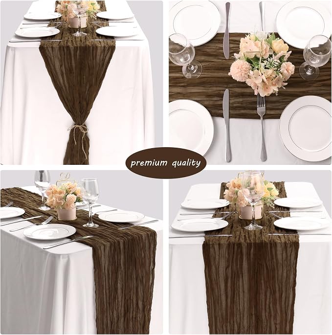 12 Pack 10Ft Cheesecloth Table Runner 35x120 Inch Boho Gauze Table Runner - Image 5