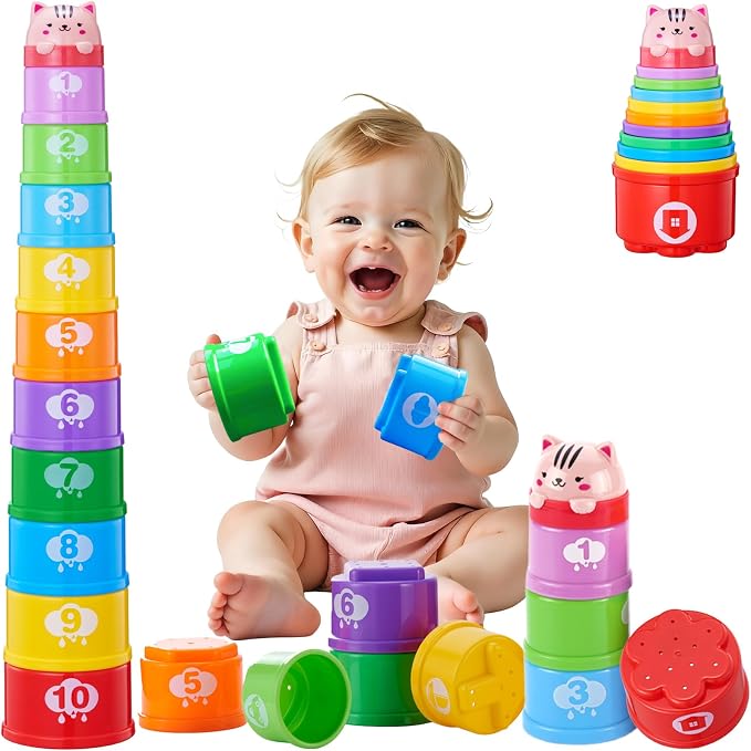 WEEJOYGAM Baby Stacking Cups, Nesting Stacking Toys by WEEJOYGAM