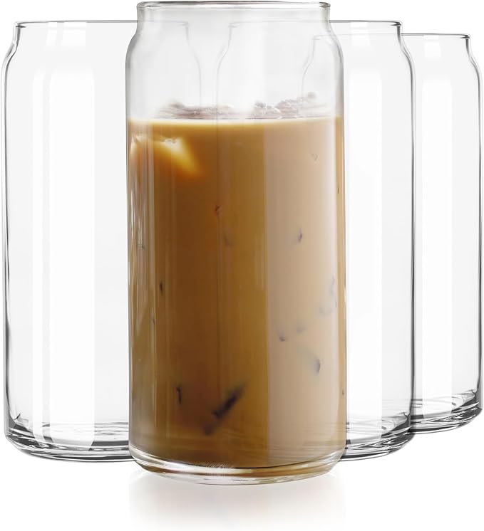 Libbey Classic Can XL Set of Drinking Glasses, Iced Coffee Cups Set of 4 by Libbey