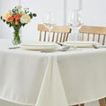 maxmill Jacquard Tablecloth Stain Resistant Waterproof Wrinkle Resistant Spillproof Washable Soft Weaved Texture Table Cloth for Dining Room, Indoor Outdoor Use, Rectangle 60 x 140 Inch, Ivory