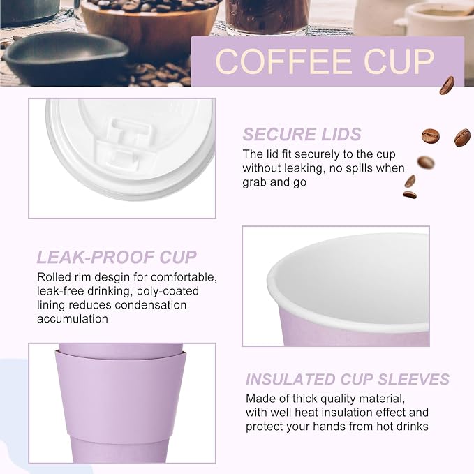 Patelai 48 Pcs 12 oz Disposable Coffee Cups - Image 3
