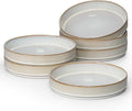 E-far Pasta Bowls Set of 6, 35oz Large Salad Bowl Plate by E-far