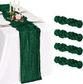 4 Pack Cheesecloth Table Runner 10FT Emerald Green Table Runner Boho Gauze by Showgeous