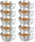 10 Pc Stainless Steel Espresso Shot Cups, 3.4oz/100ml, V-Shaped Mouth by carrottimes