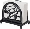 JOGREFUL Cast Iron Napkin Holder, Kitchen Organizer Chef Tool Pattern Black | by JOGREFUL