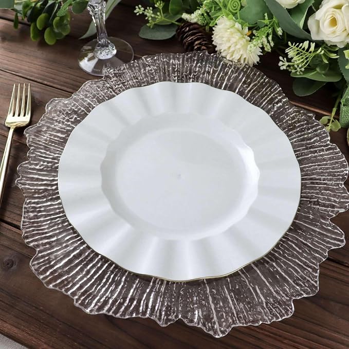 Efavormart 9" Salad Plates – Set of 10 Plastic White Round Disposable Plates - Image 2