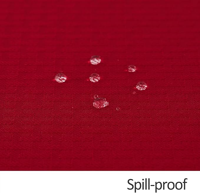 maxmill Square Tablecloth Weaved Texture Stain Resistant Waterproof Wrinkle Resistant Soft Table Cloth, Christmas Dinner Fabric Decoration for Dining Room Holiday Party, 52 x 52 Inch, Red
