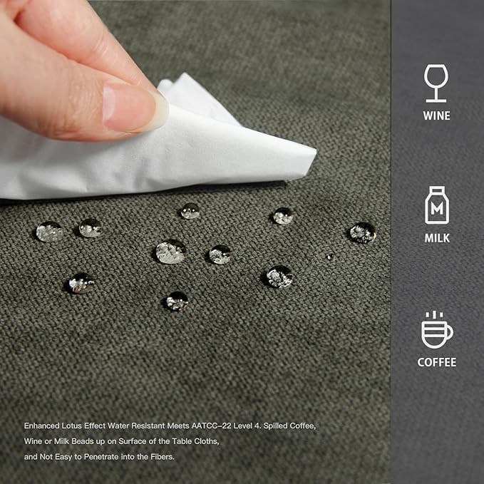 BALCONY & FALCON Rectangle Tablecloth Washable Wrinkle Resistant and Water Proof Table Cloth Decorative Linen Fabric Tablecloths for Dining Parties Kitchen Wedding and Outdoor Use (Black Olive, 55x70)