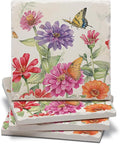 Thirstystone Zinnias & Butterflies 4 Pack Tumbled Tile Stone Coasters | 4" by CounterArt