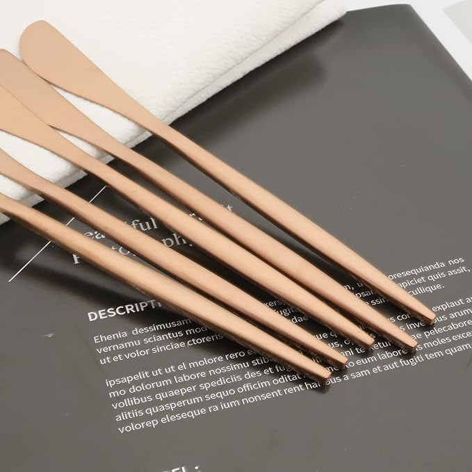 10 Pack Rose Gold Cheese Spreader Knife, Uniturcky Stainless Steel Butter - Image 3