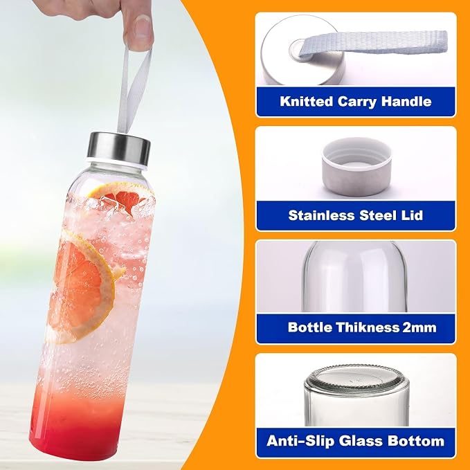 3 Packs Glass Water Bottles - Image 3