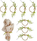 Handmade Farmhouse Napkin Rings Set of 8, Eucalyptus Napkin Rings by Getfitsoo
