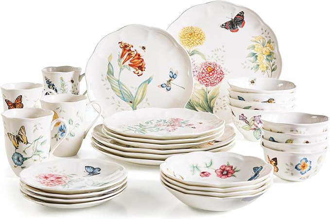 Lenox Butterfly Meadow Porcelain 28-Piece Dinnerware Set by Lenox