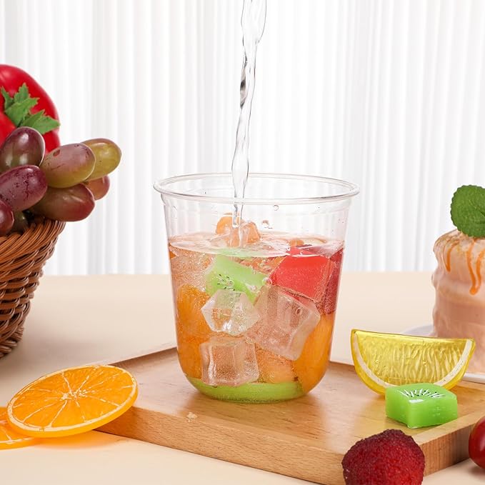 Ziliny 50 Pcs Disposable Stemless Glasses 12oz Crystal Plastic Wine Glasses - Image 6