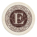 Thirstystone Monogram Natural Sandstone Coaster 4 Pack | 4" Diameter, by Thirstystone