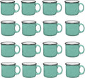 Set of 16 Ceramic Campfire Mugs – 15 Oz, Teal – Coffee & Tea Cups by GiftsbyDesign