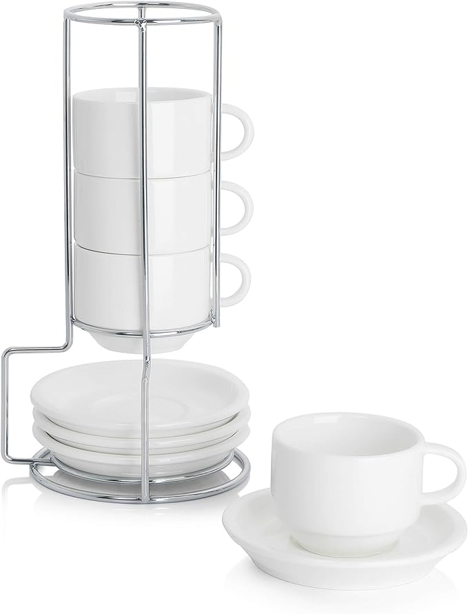 Sweese 2.5 Ounce Porcelain Stackable Espresso Cups by Sweese