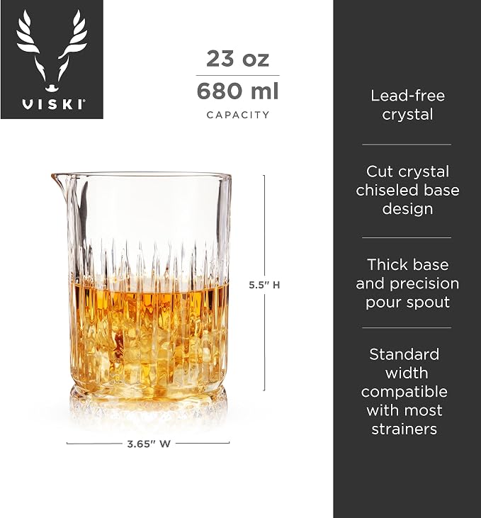 Viski Pedestal Crystal Cocktail Mixing Glass Perfect - Image 3