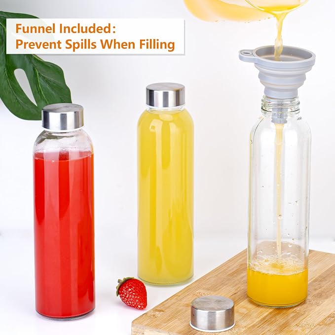 Zukro 18oz Glass Juice Bottles - Image 5