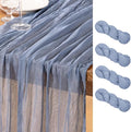 DeZerlor Dusty Blue Cheesecloth Table Runners 4 Pack Summer Boho Runners | by DeZerlor