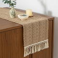 Linen Woven Table Runner, Farmhouse Rustic Jute Table Runners by EphyrosaHome