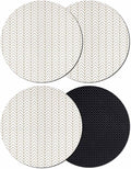 Simple Line White Coasters Set of 4, Non-Slip Cup Coaster Mat by PIEPLE