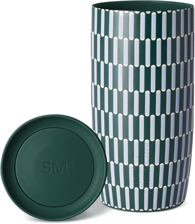 Simple Modern Insulated Travel Coffee Mug 360° Lid | 16oz | Striped | Voyager by Unknown