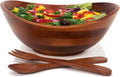 Woodard & Charles Wood Salad Bowl w/Servers, 11.75" x 11" x 5", Popcorn and by WoodardandCharles
