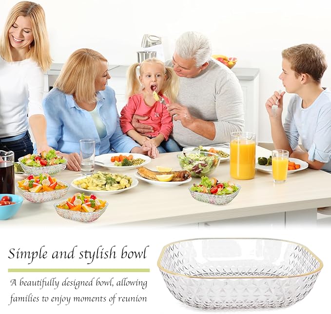 Clear Plastic Bowls, 24 Pack 22 Oz Plastic Serving Bowl Salad Serving Bowl Fruit Salad Bowl For Party Wedding Birthday Snack Fruit (Transparent)