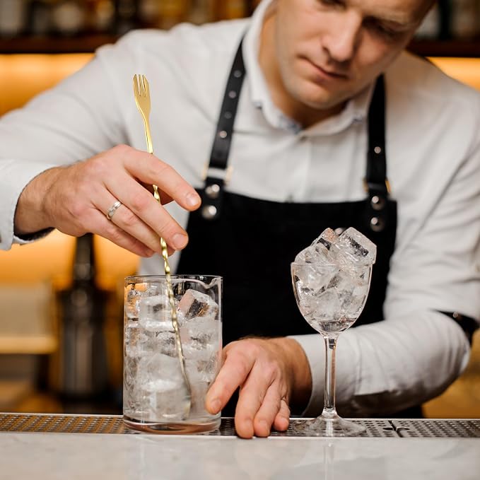 Boao 8 Pcs 10 Inch Long Bar Spoon Cocktail Spoon Stirring Mixing Stainless - Image 7