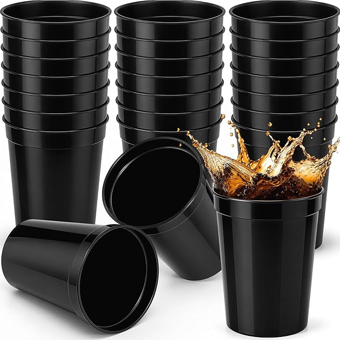 Yungyan 24 Pack 12 oz Stadium Cups Reusable Plastic Cups Blank Drink Stadium by Yungyan