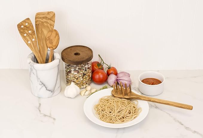 Eddington 50016 Italian Olive Wood Pasta Server, Handcrafted in Europe - Image 5