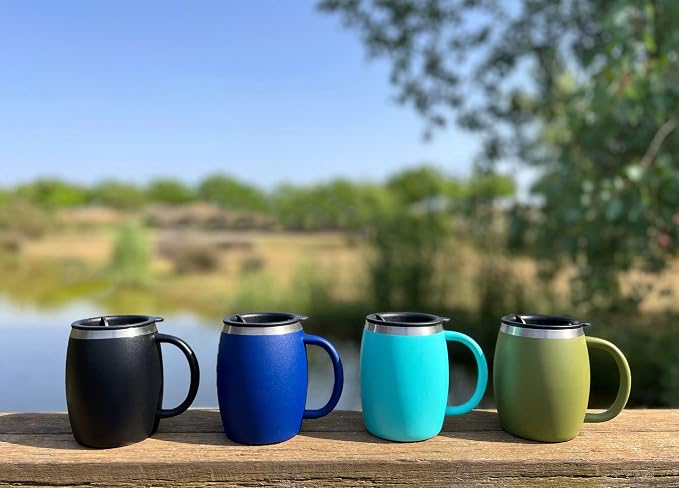 Stainless Steel Insulated Coffee Mugs Set of 2 Double Wall Coffee Cups - Image 6