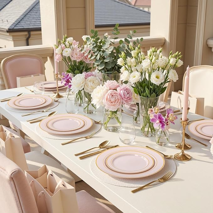 350PCS Pink Disposable Plates - Image 3